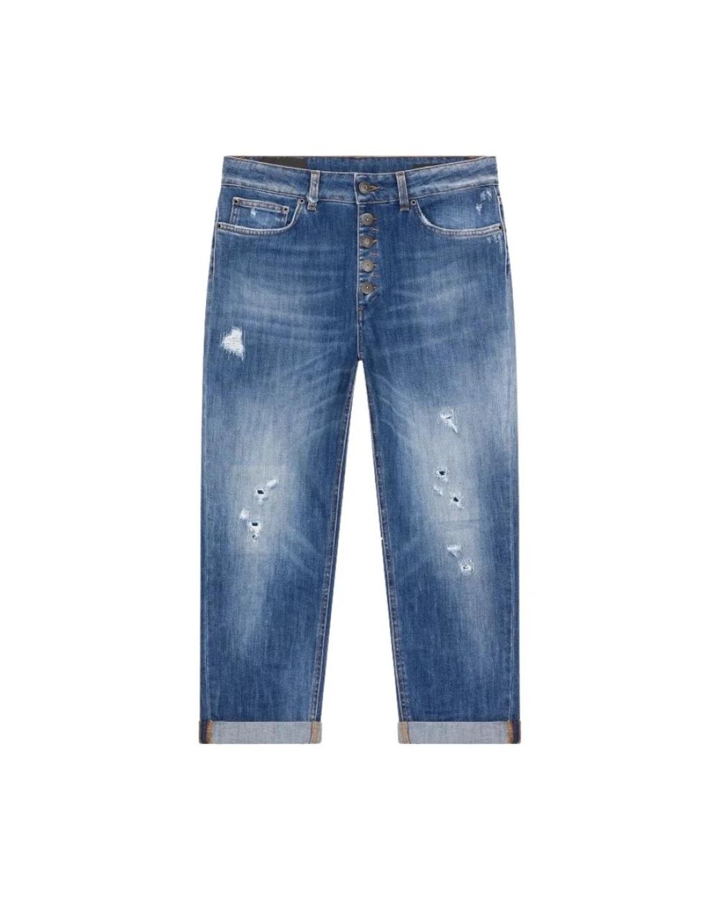 Dondup Jeans ,Blauw ,Denim Losse Denim Stretch Jeans in het Blue