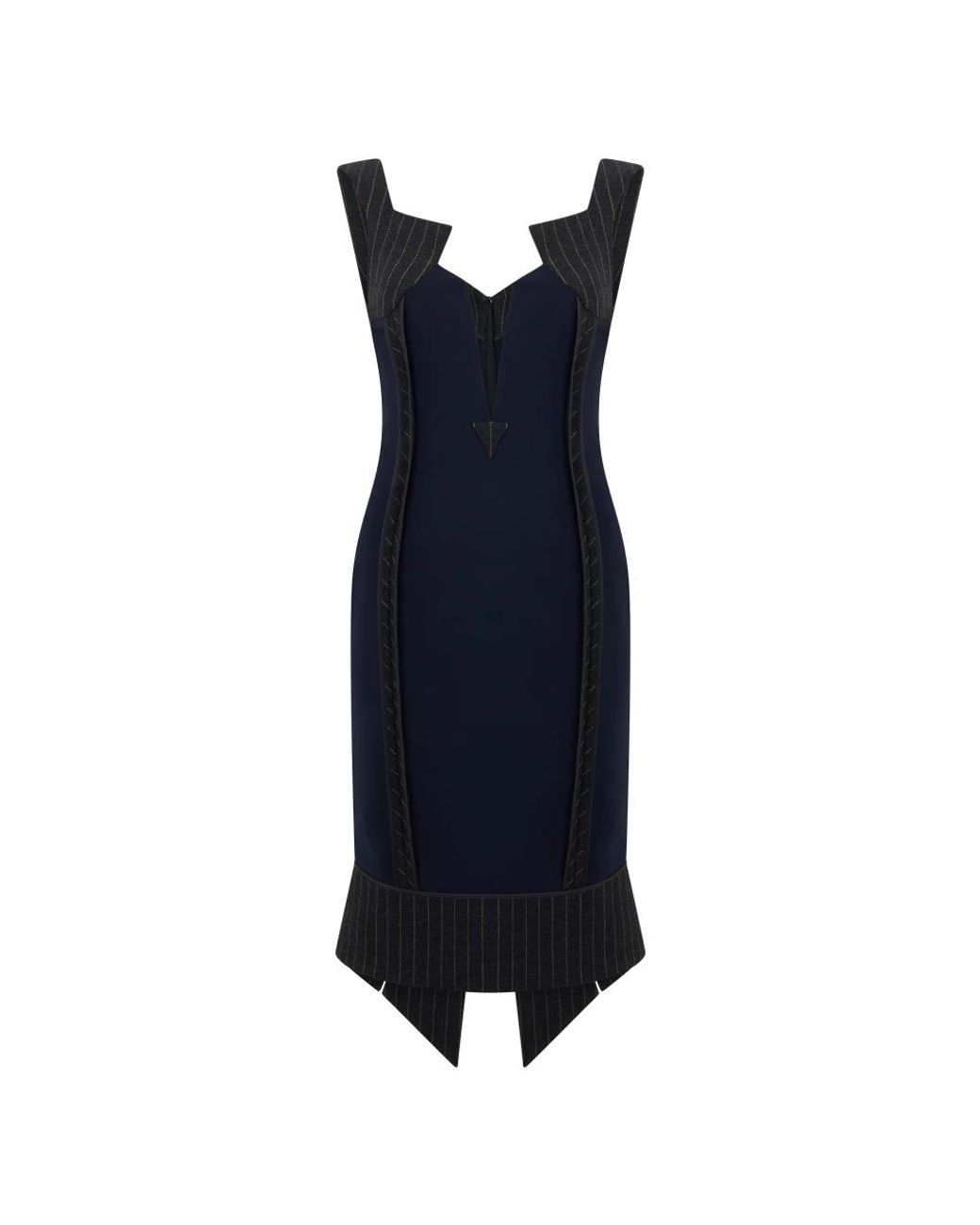 Moschino Elegant Jurk Met V-Hals in het Blue