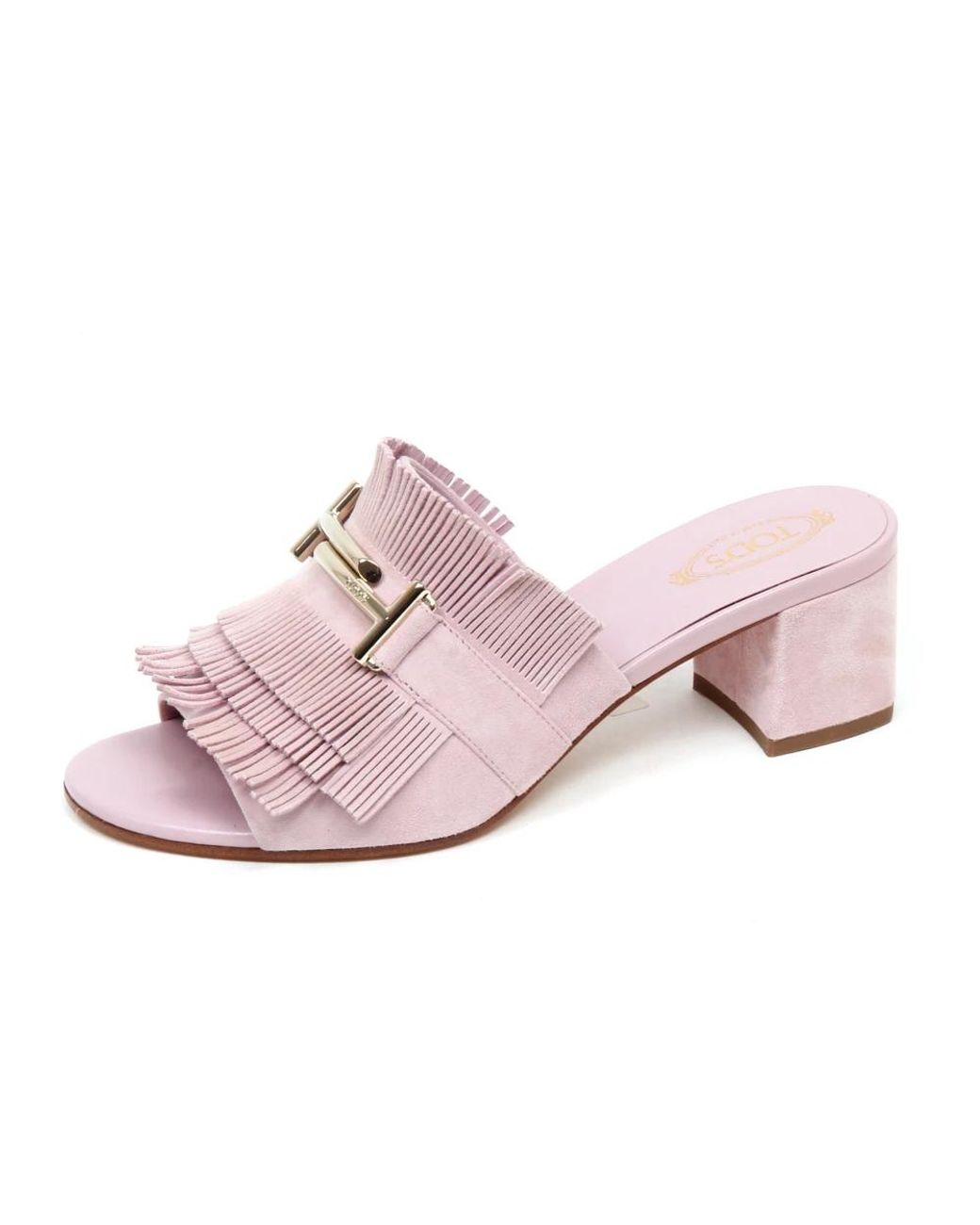 Tod's Pink Heeled Mules