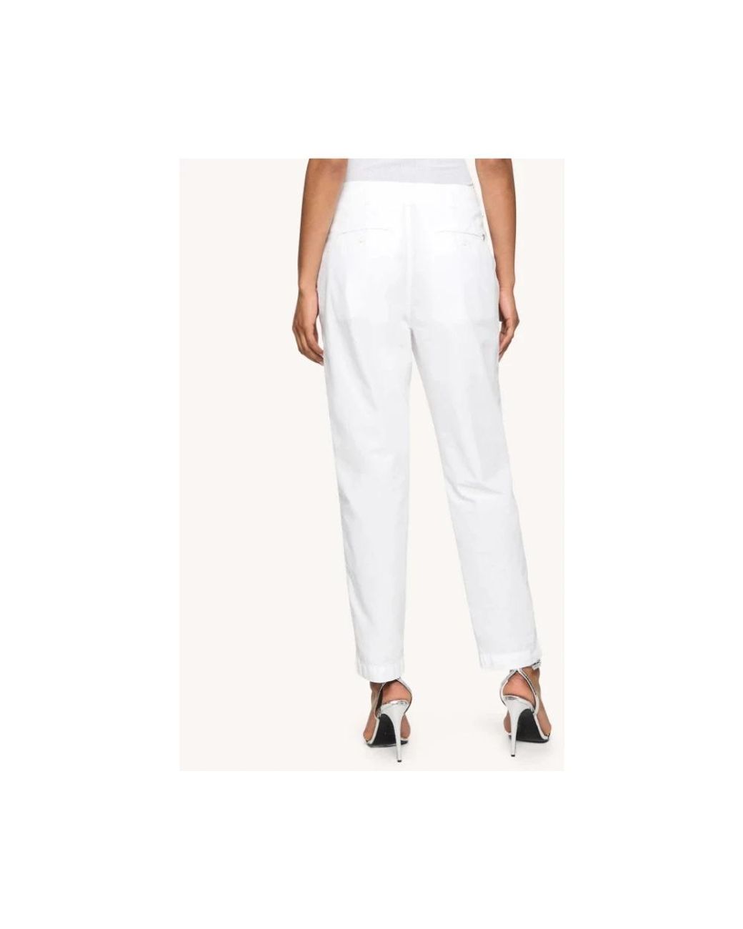 Dondup White Straight Trousers