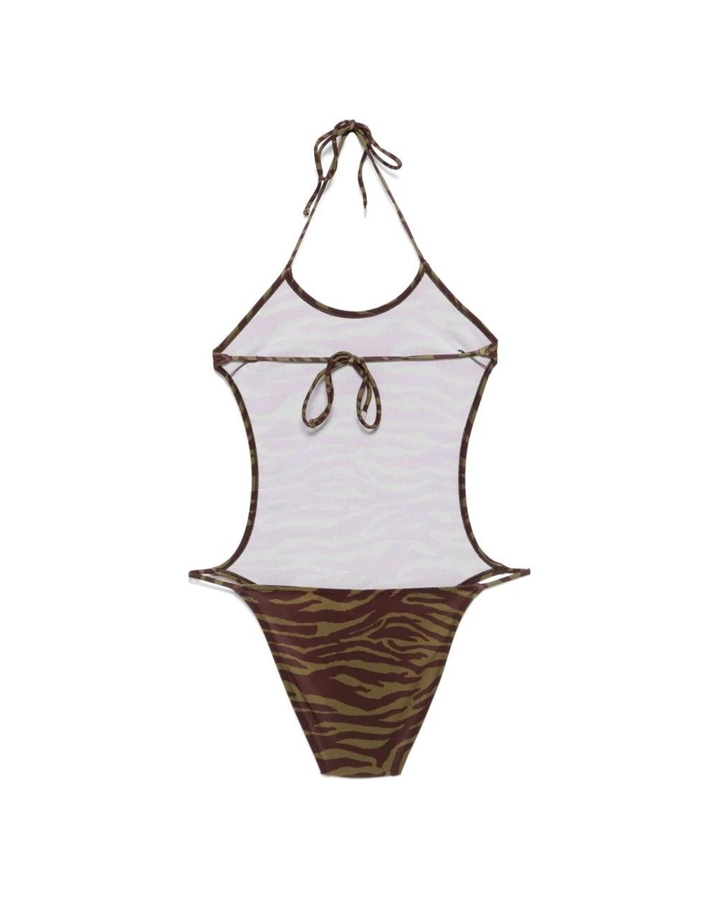 The Attico Brown Dark E Dark One-Piece Swimsuit