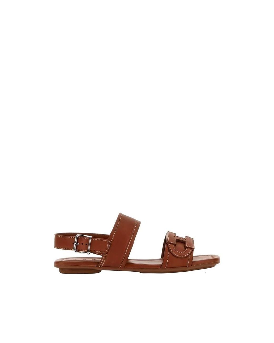 Hogan Brown Flat Sandals