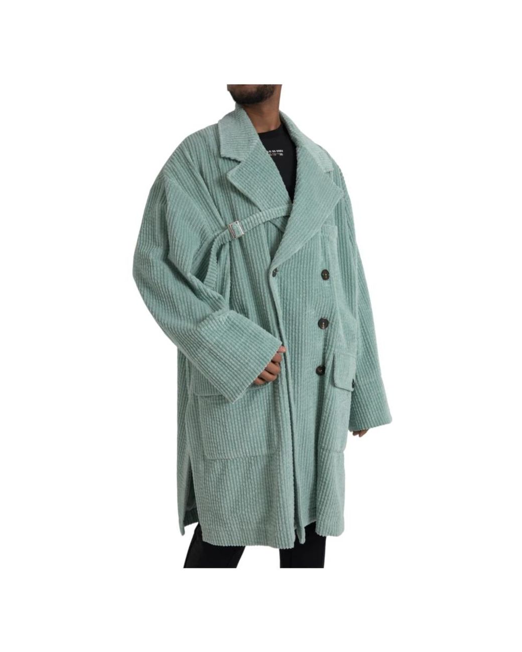 Dolce & Gabbana Green Double-Breasted Coats for men