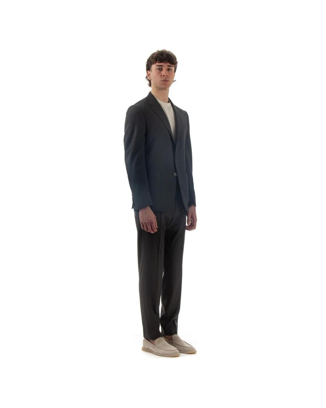 Zegna Black Single Breasted Suits for men