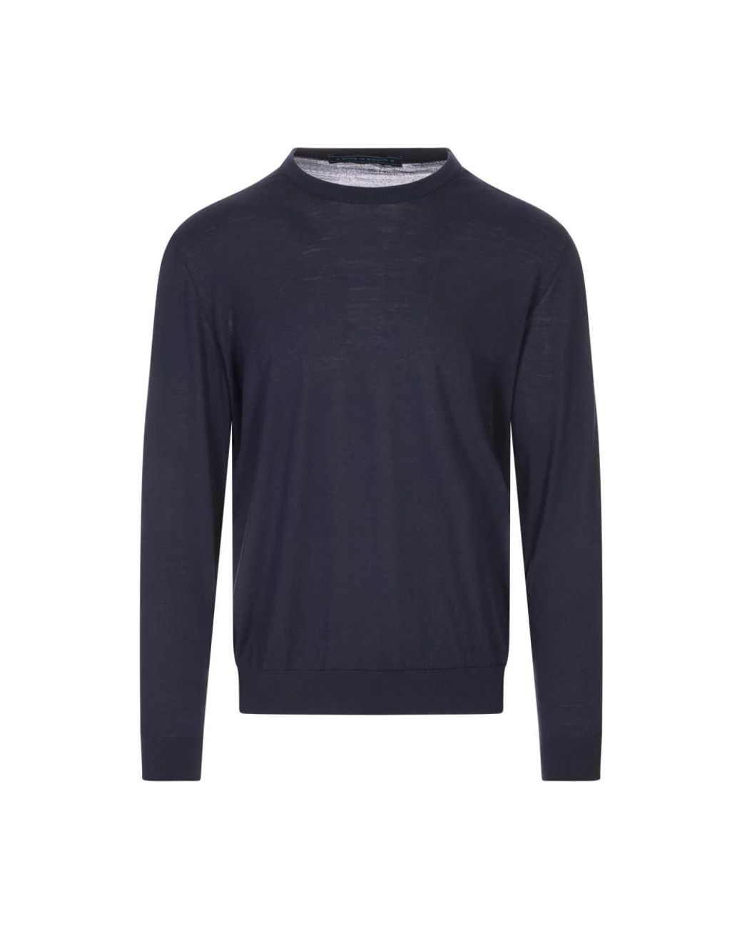 Kiton Truien & Vesten ,Blauw ,Wol Blauwe Wol Ronde Hals Sweater in het Blue voor heren