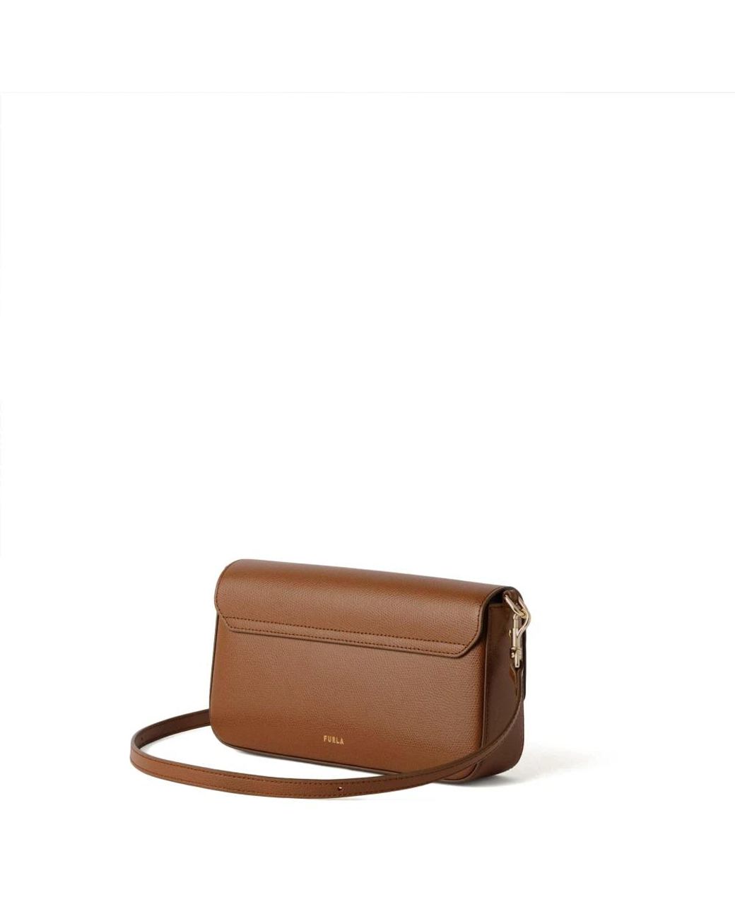 Furla Brown Iride Crossbody Cognac H Textured Leather