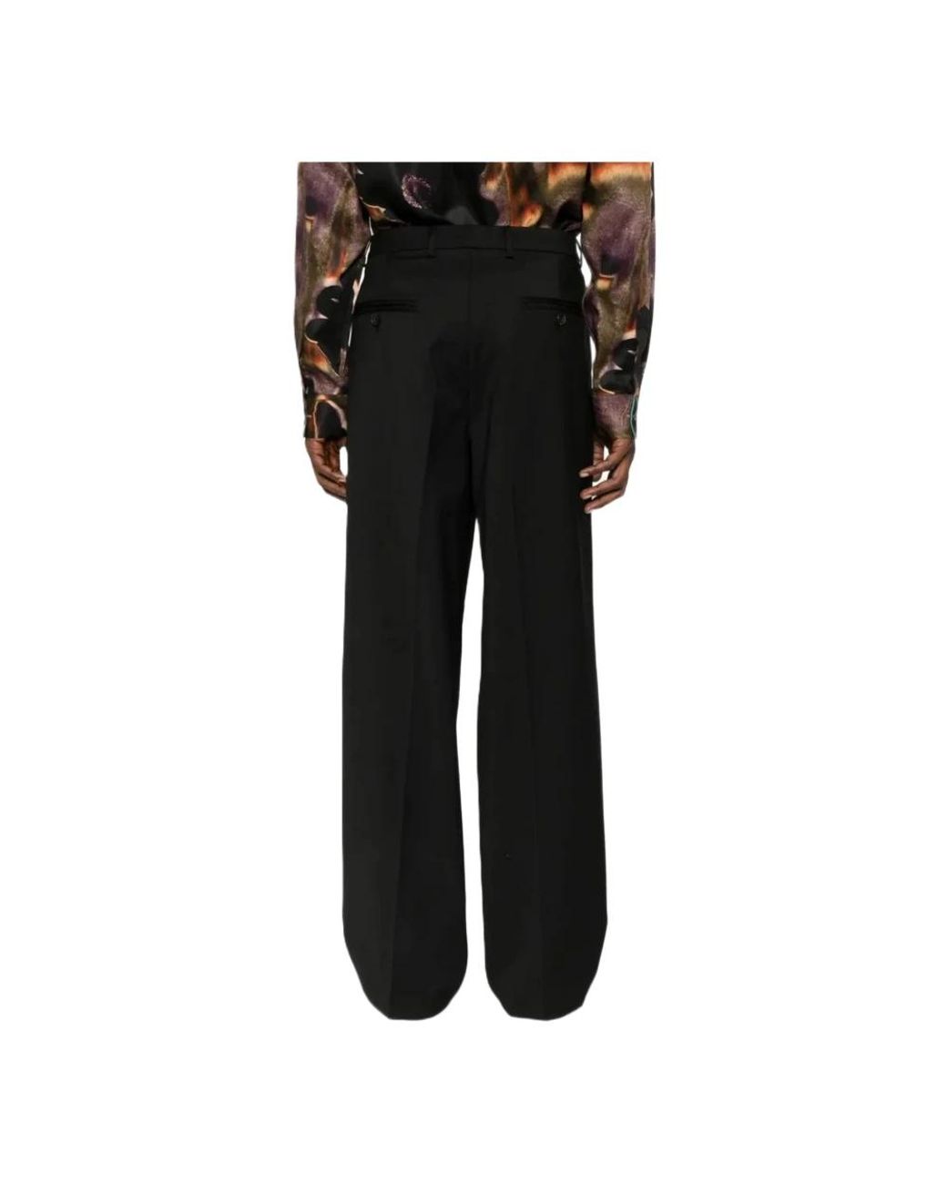 Amaranto Black Wide Trousers for men