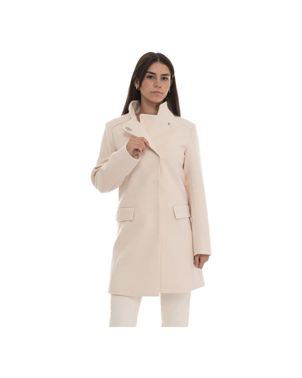 Liu Jo Single-Breasted Coats in het Natural