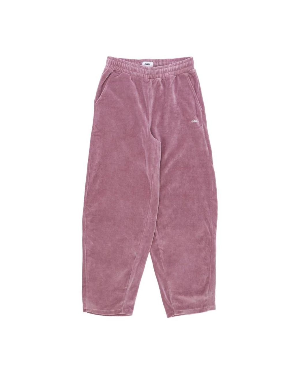 Obey Broeken ,Roze ,Katoen Chenille Trainingsbroek Lila in het Purple