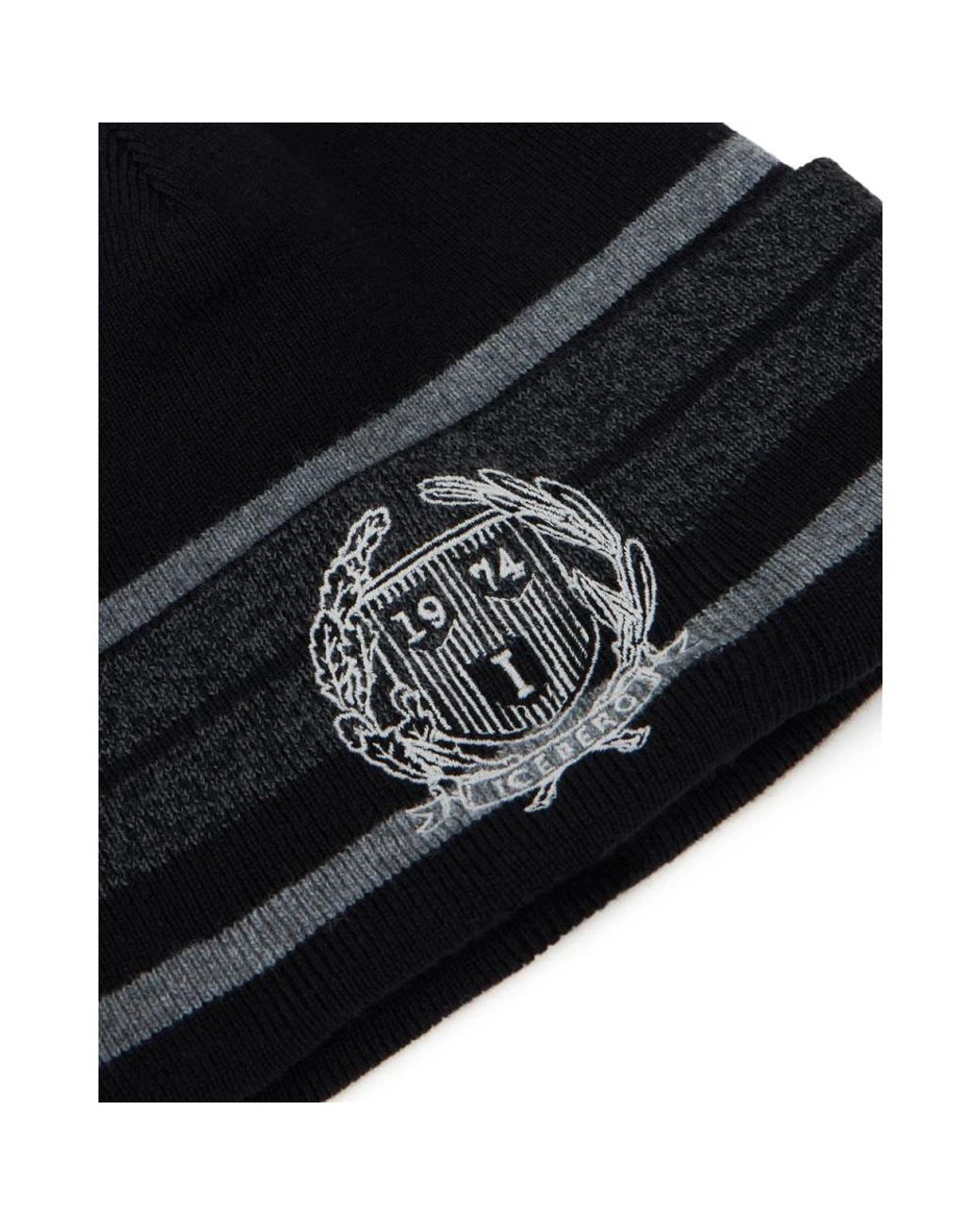 Iceberg Gemusterte Beanie in Black für Herren