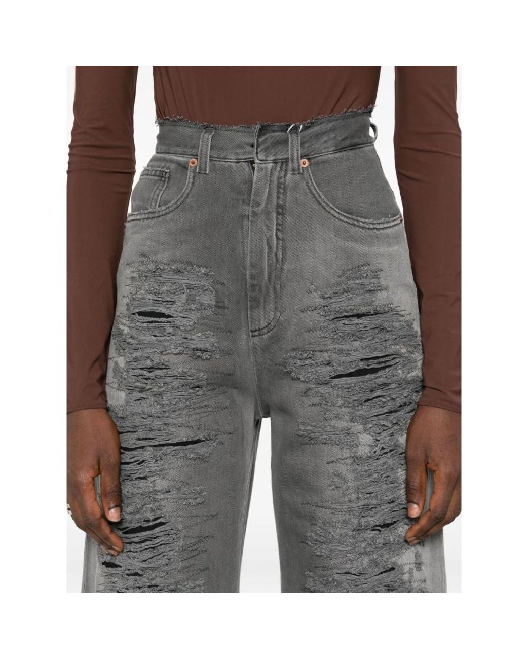 MM6 by Maison Margiela Gray Loose Fit Jeans