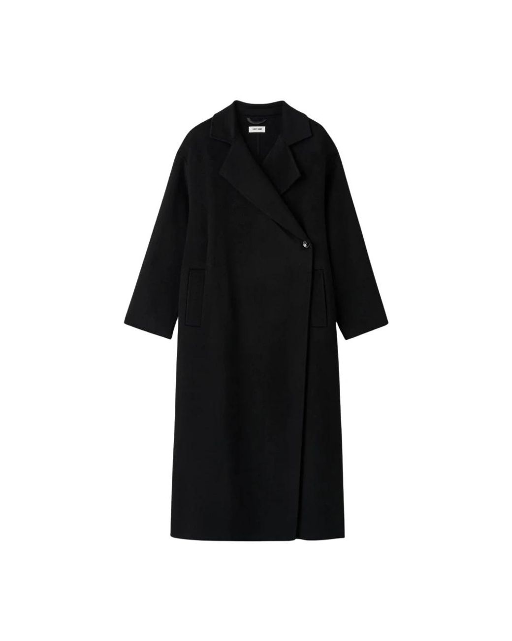 Single-Breasted Coats Soft Goat de color Black
