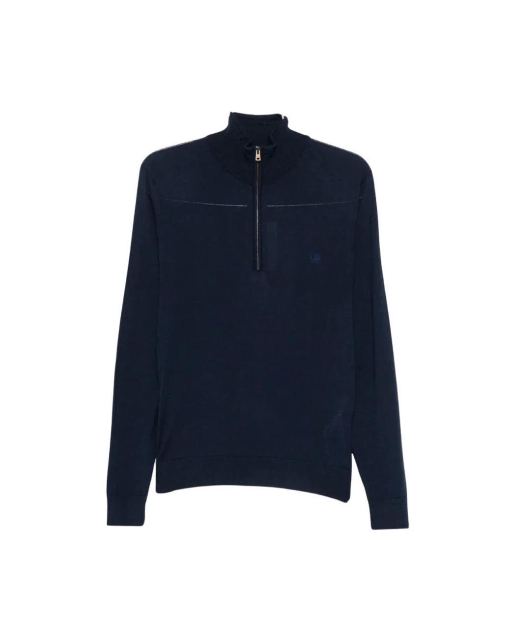 Etro Blue Round-Neck Knitwear for men