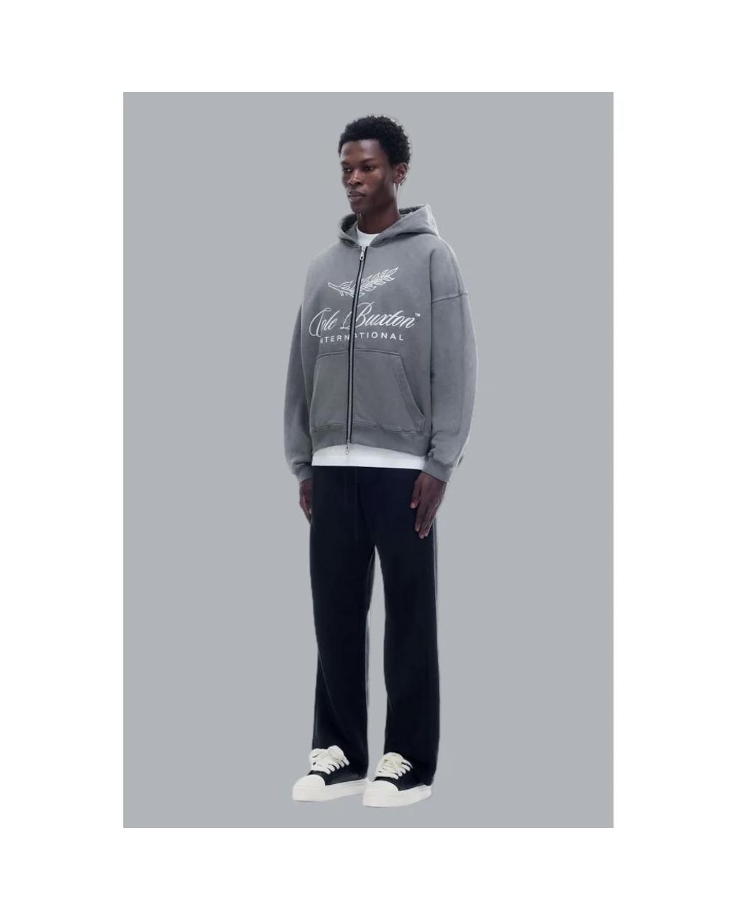 Cole Buxton Gray Zip-Throughs for men