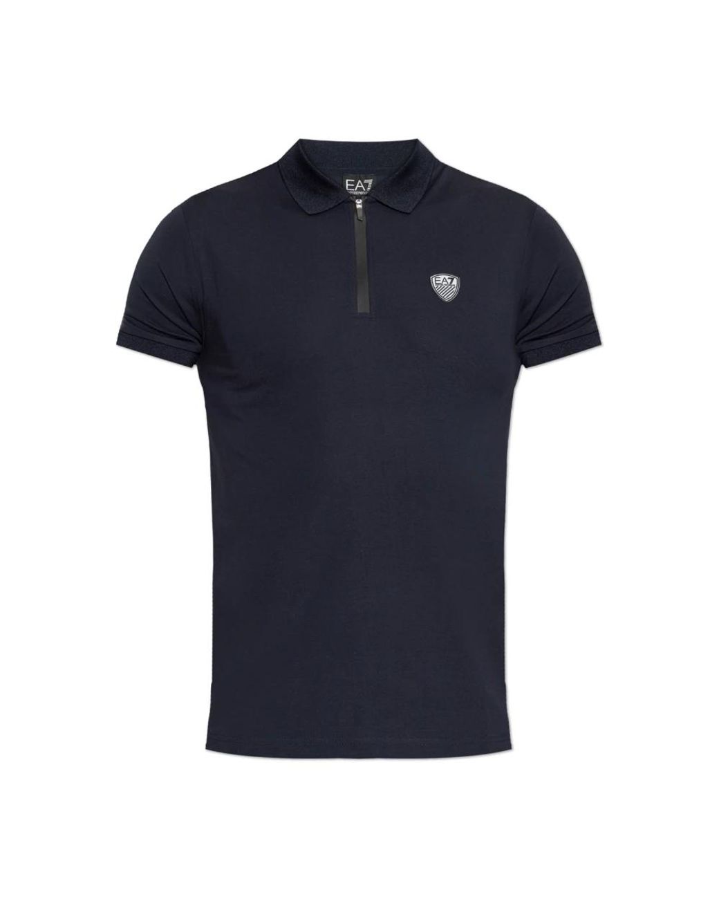EA7 Tops ,Blauw ,Leer Premium Shield Polo Shirt in het Blue voor heren