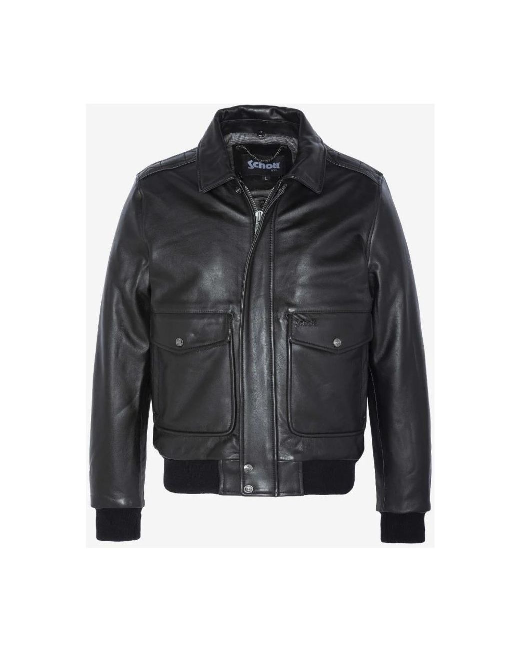 Schott Nyc Black Leather Jackets for men