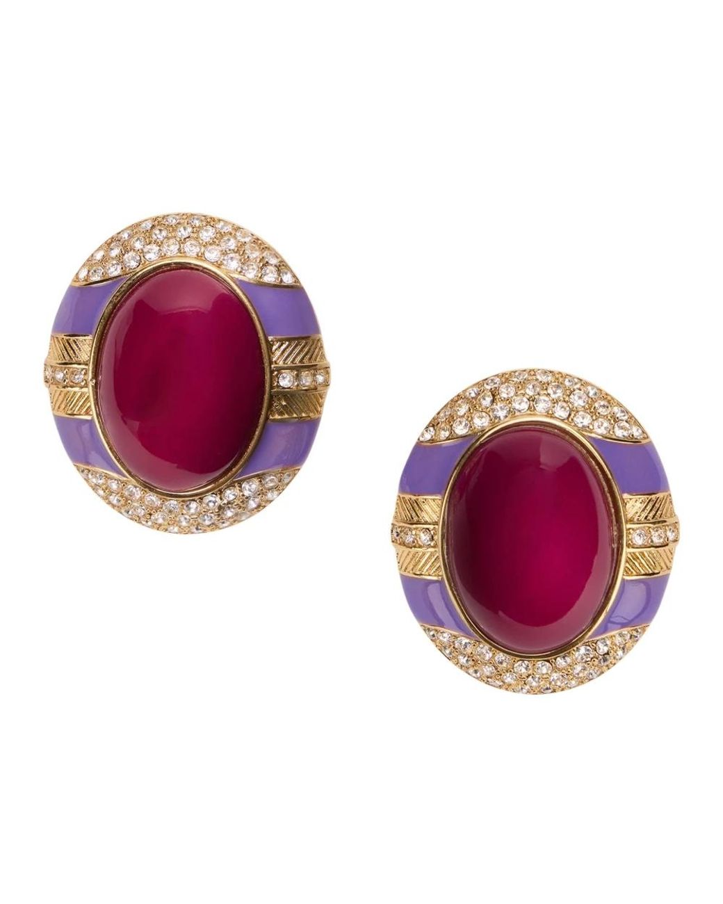 Roberto Cavalli Purple Statement-Ohrringe
