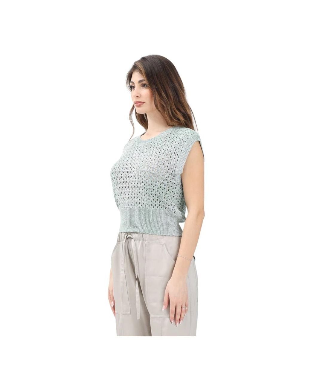 Akep Blue Sleeveless Tops