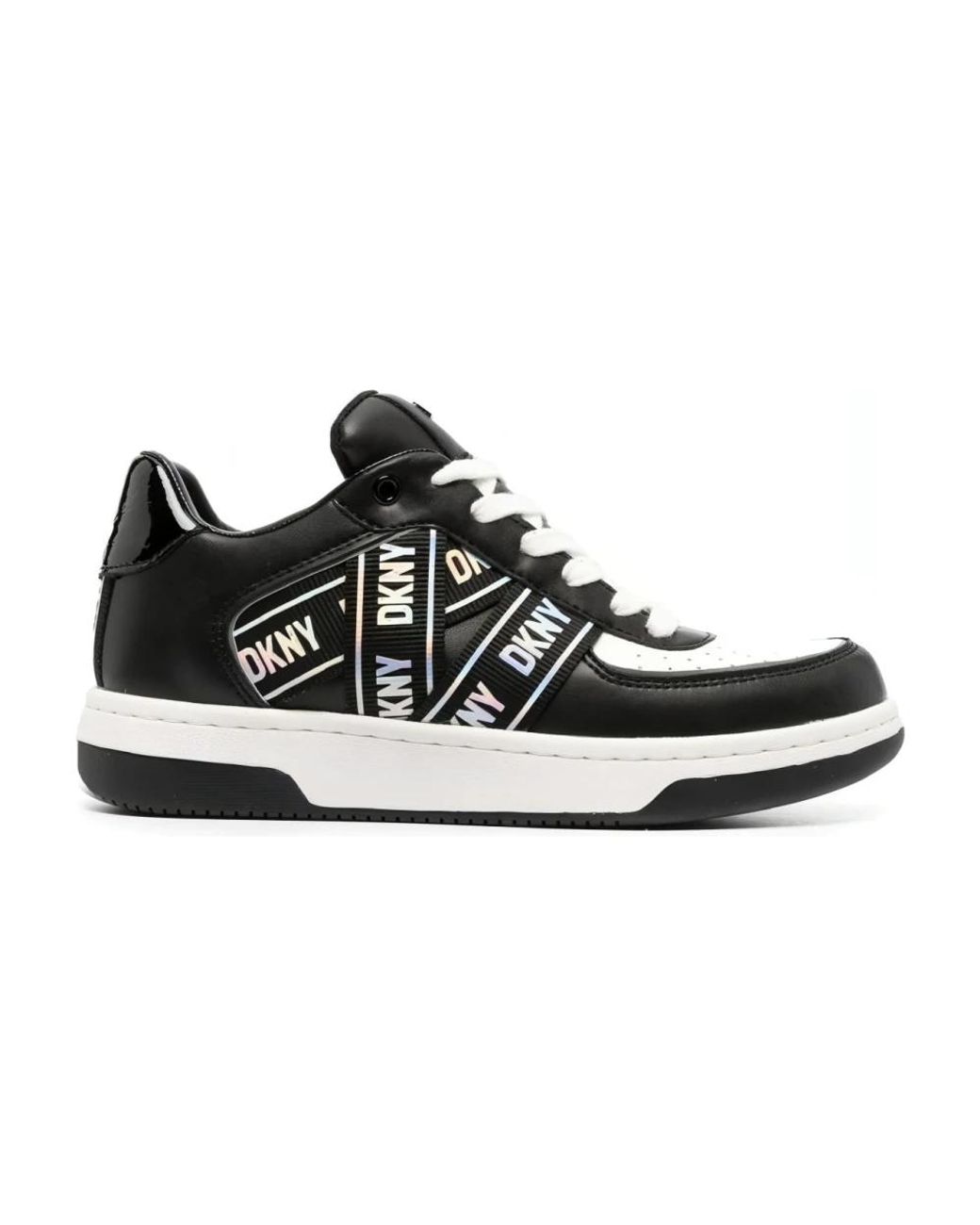 DKNY Schoenen ,Veelkleurig ,Leer Multicoloured Veterschoenen Voor Vrouwen in het Black