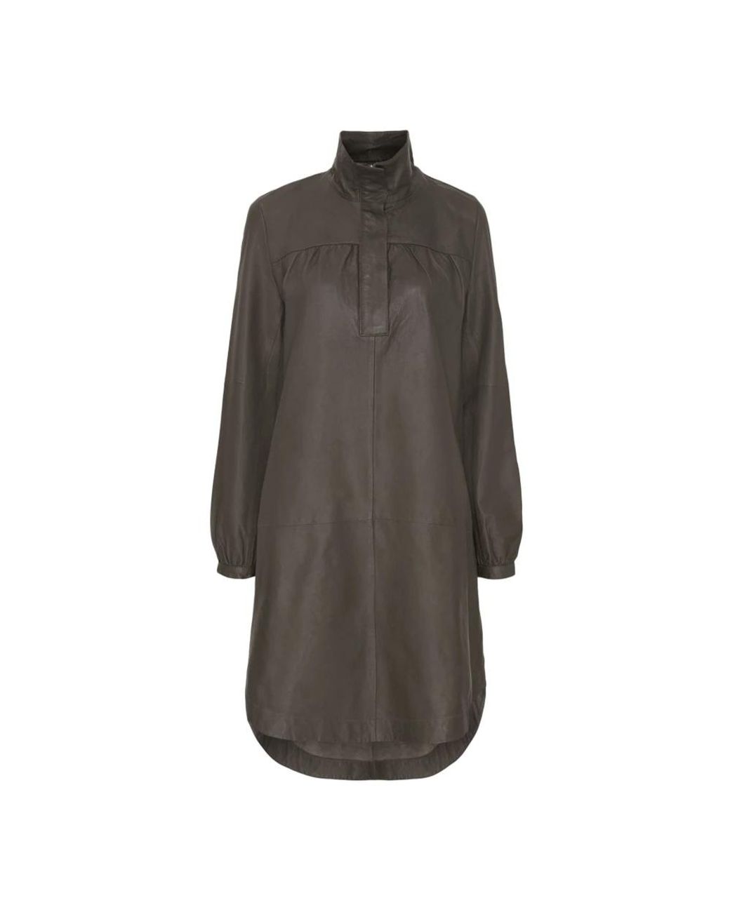 Notyz Kleedjes ,Groen ,Leer Polo Dress Skind 11181 in het Gray