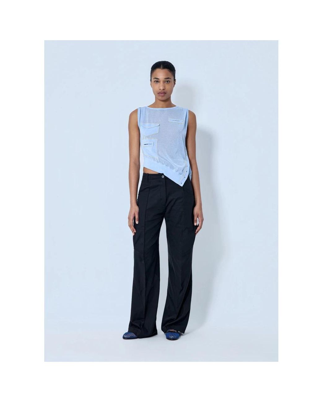 Kiko Kostadinov Blue Sleeveless Tops