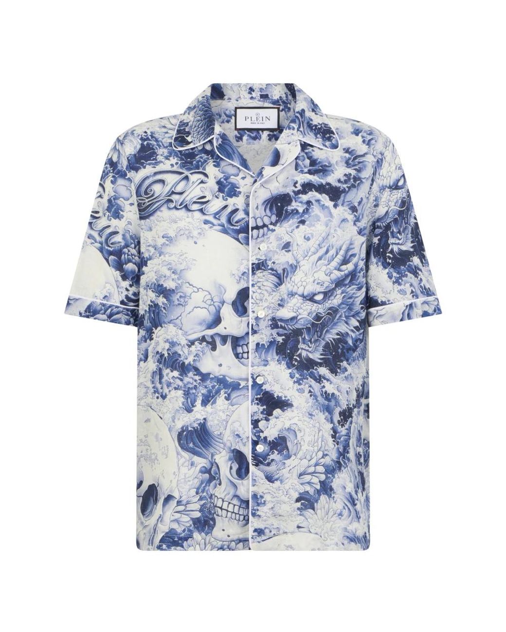 Philipp Plein Blue Short Sleeve Shirts for men