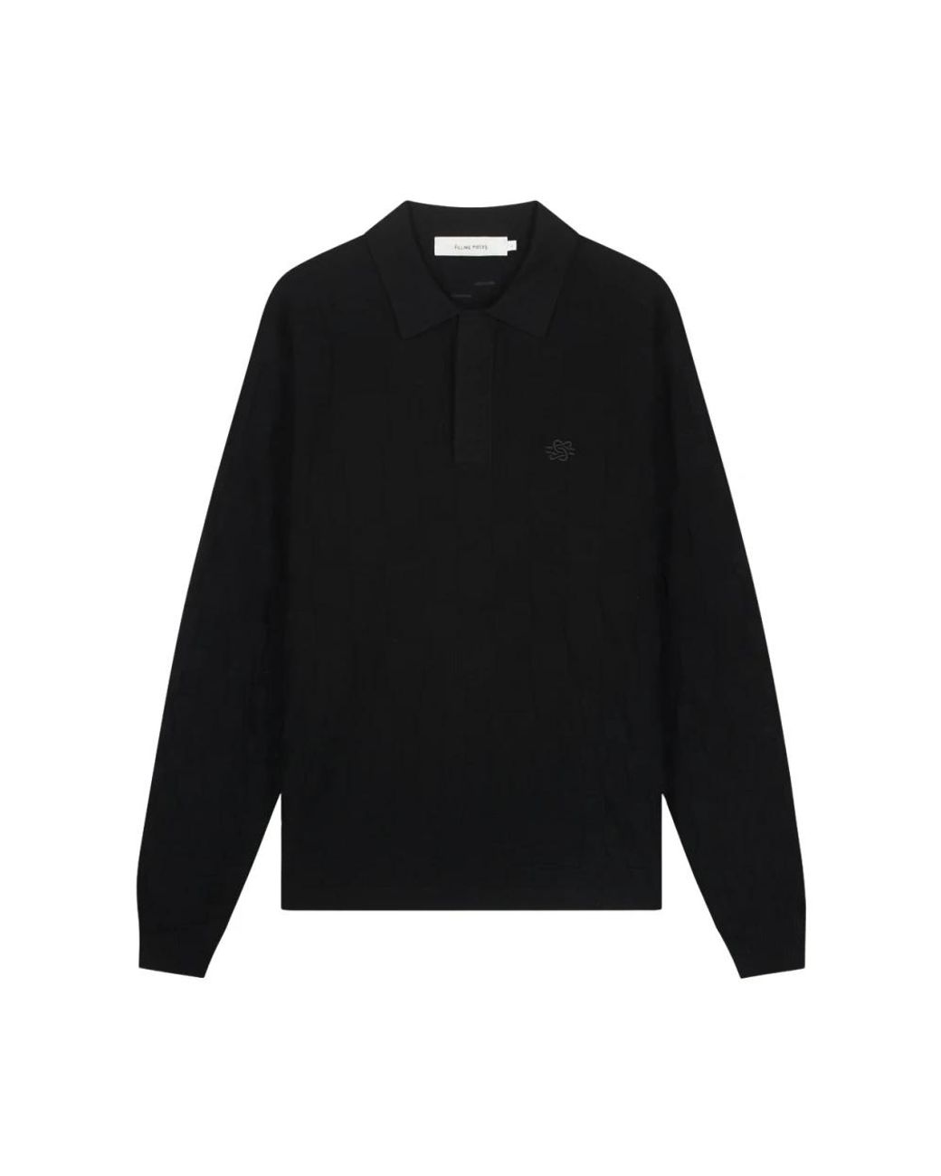 Filling Pieces Black Polo Shirts for men