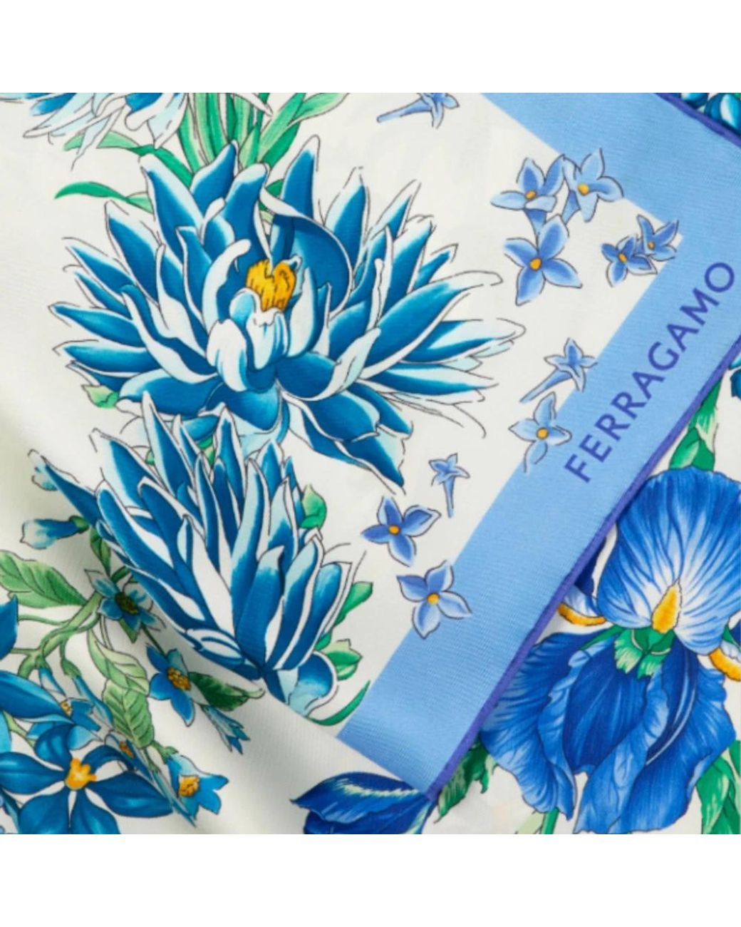 Ferragamo Blue Silk Scarves