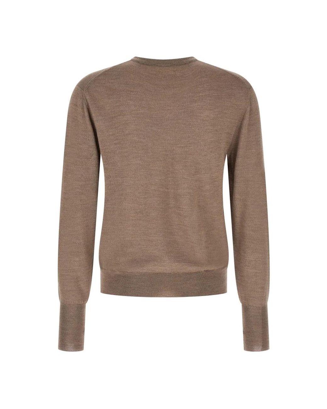 Ma'ry'ya Brown Round-Neck Knitwear for men