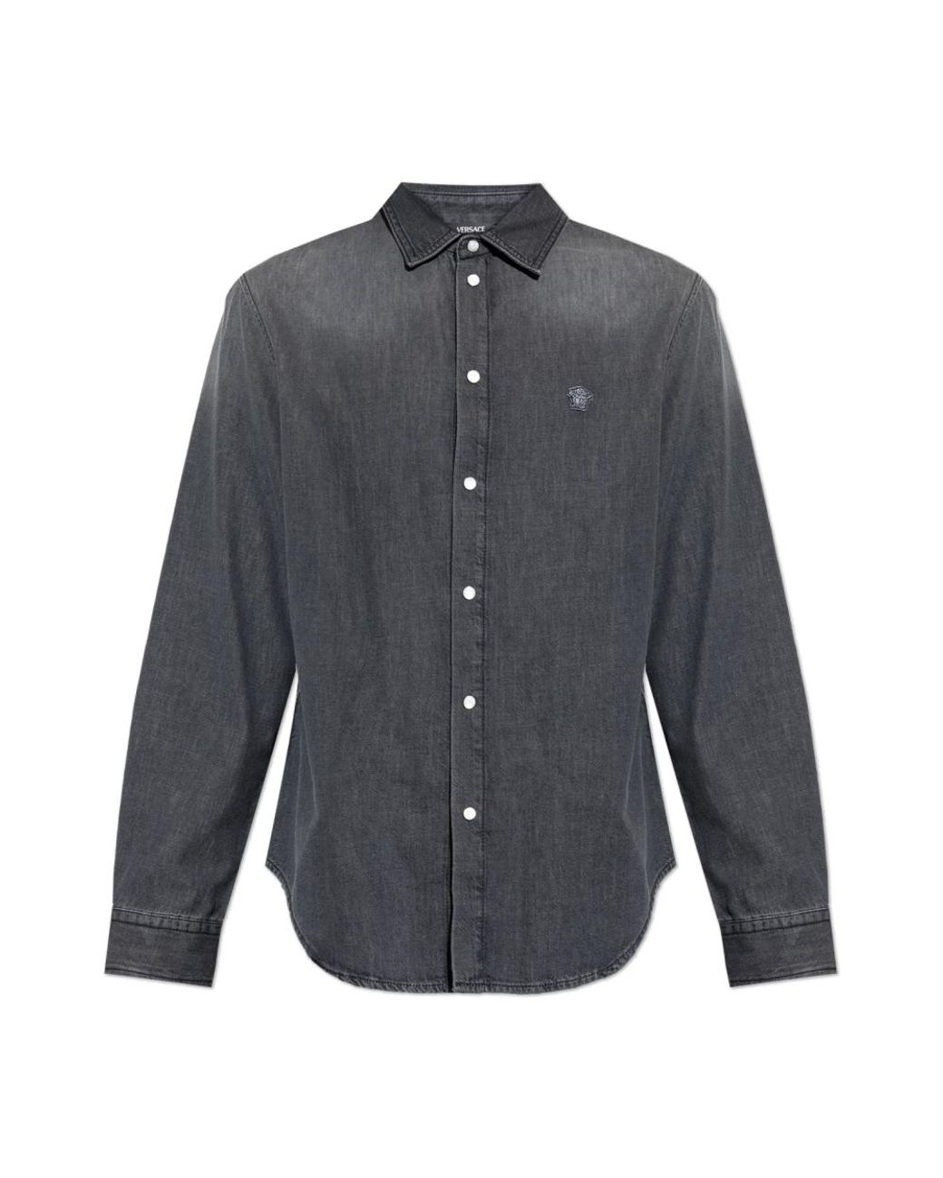 Versace Gray Denim Shirts for men