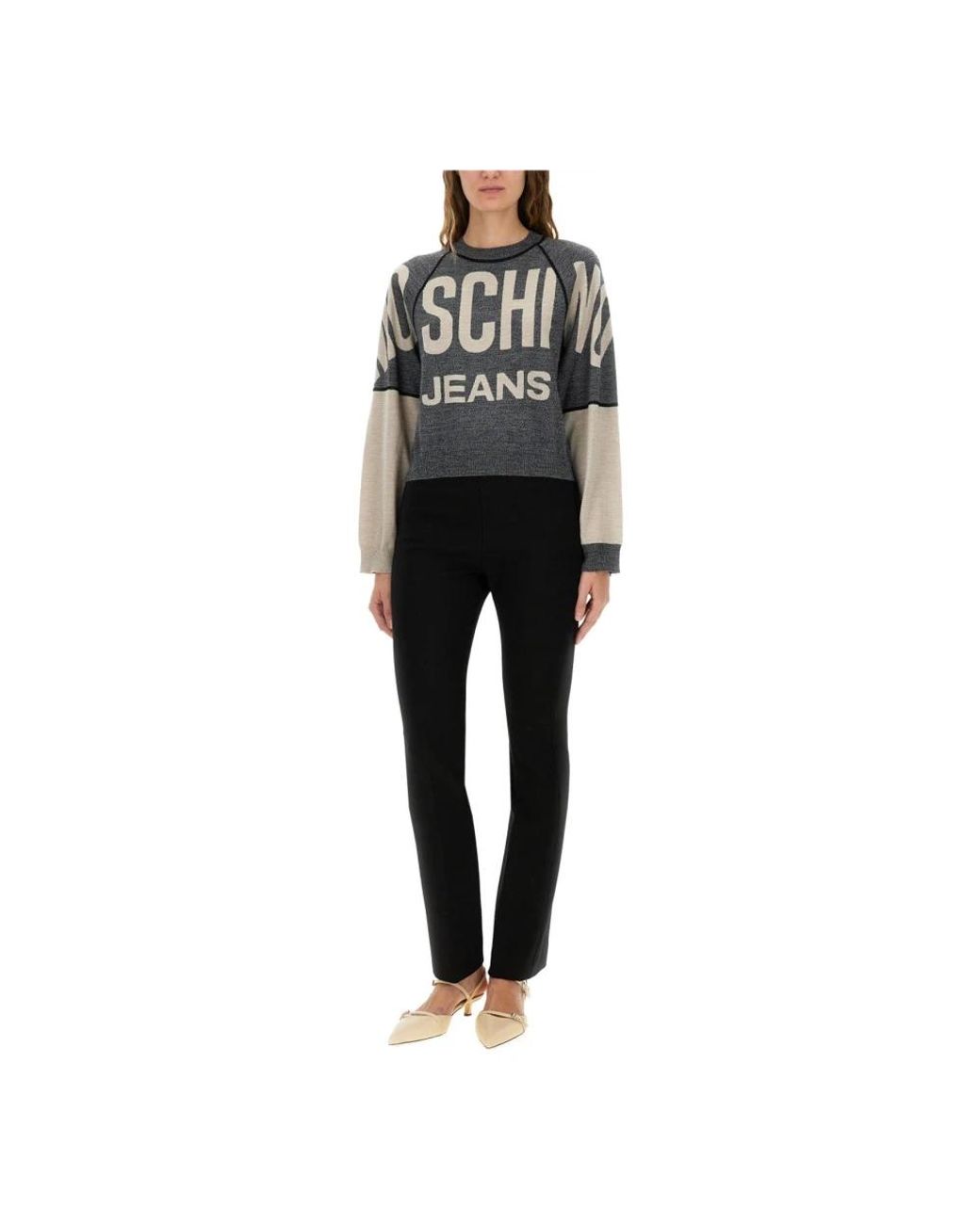 Moschino Black Logo Strickpullover