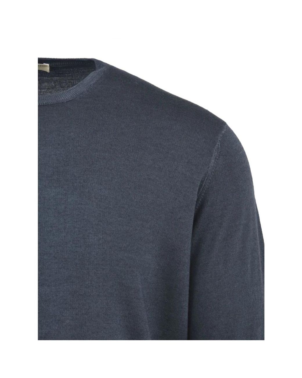 FILIPPO DE LAURENTIIS Blue Round-Neck Knitwear for men