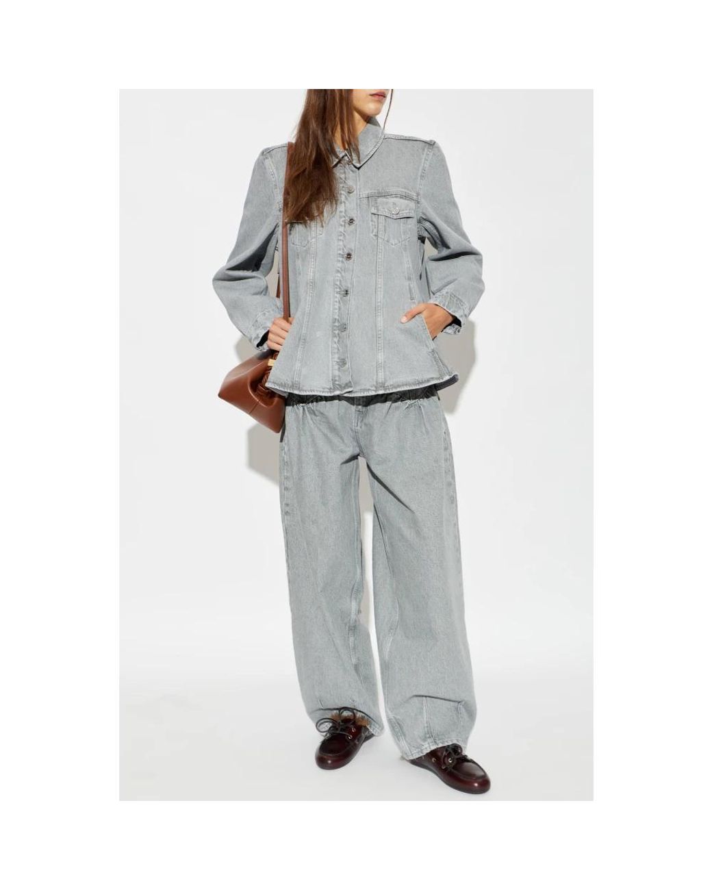 Denim Jackets Ganni de color Gray
