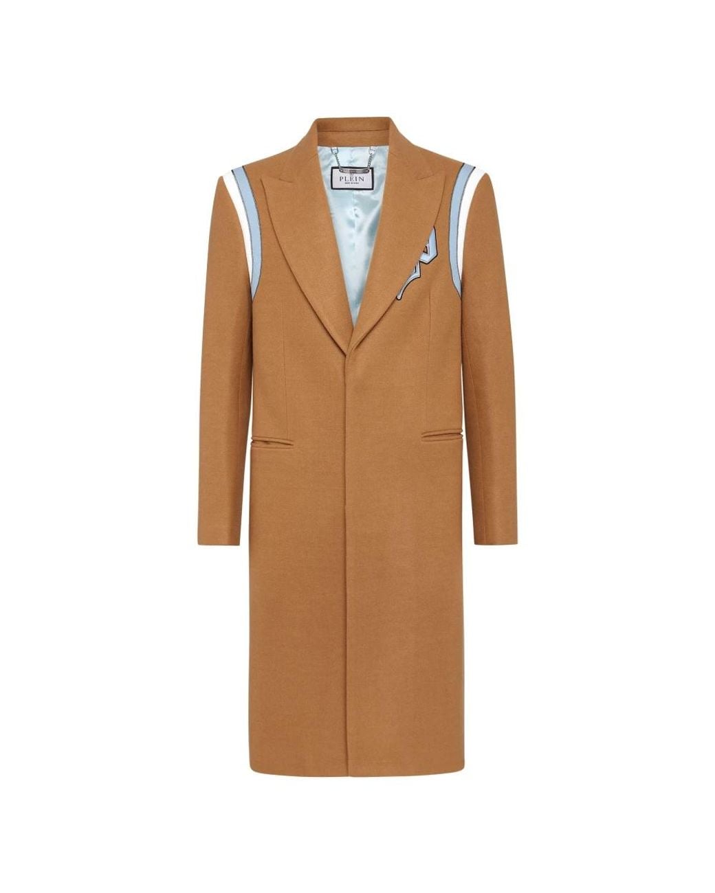 Philipp Plein Jassen ,Wol Wool Long Coat Gothic Plein in het Brown voor heren