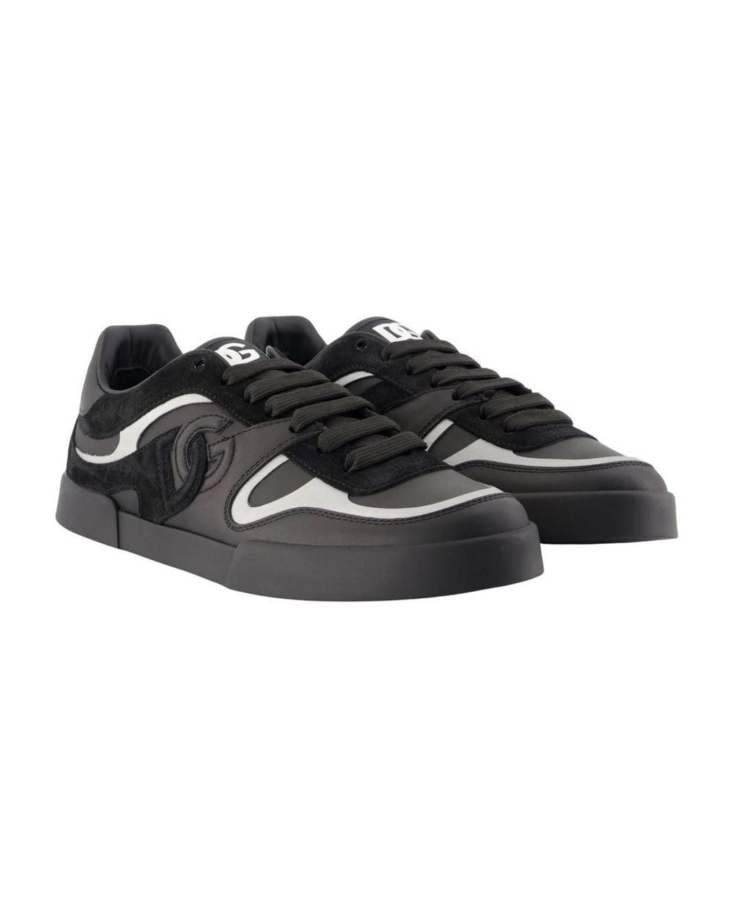 Dolce & Gabbana Black Dolce&Gabbana Portofino Custom Sneaker for men