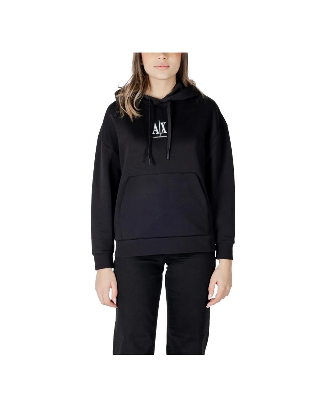 ARMANI EXCHANGE Hoodies & Sweatvesten ,Zwart ,Katoen Capsulate Sweatshirt Lente/Zomer Collectie in het Black