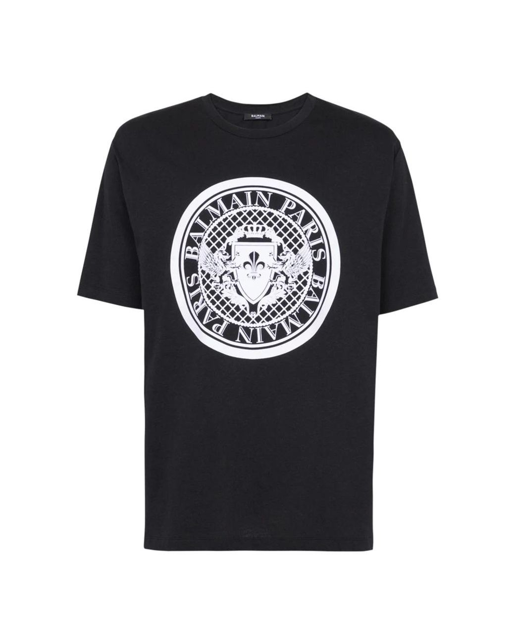 Balmain Tops ,Zwart ,Katoen Munt T-Shirt in het Black voor heren