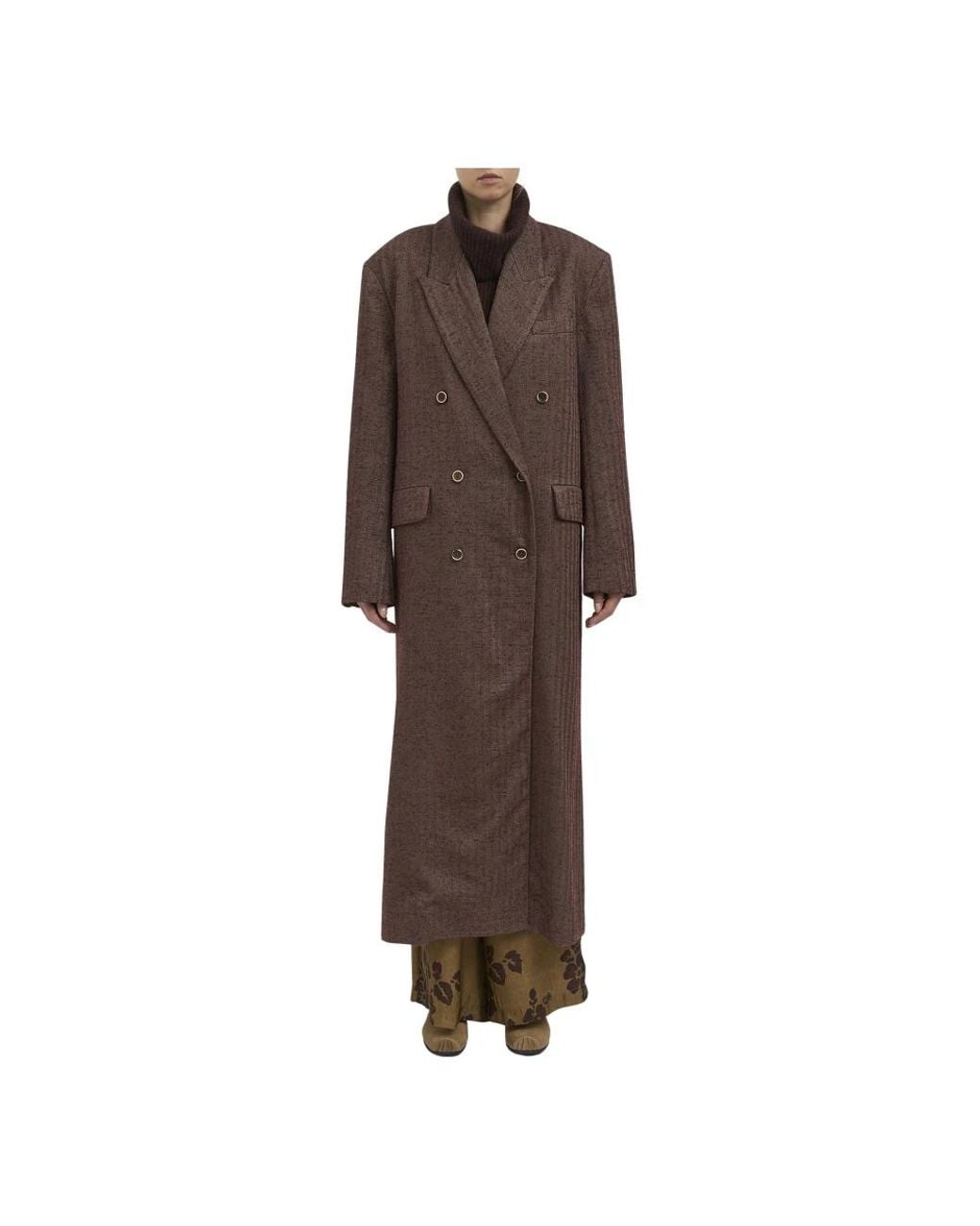 Uma Wang Brown Double-Breasted Coats