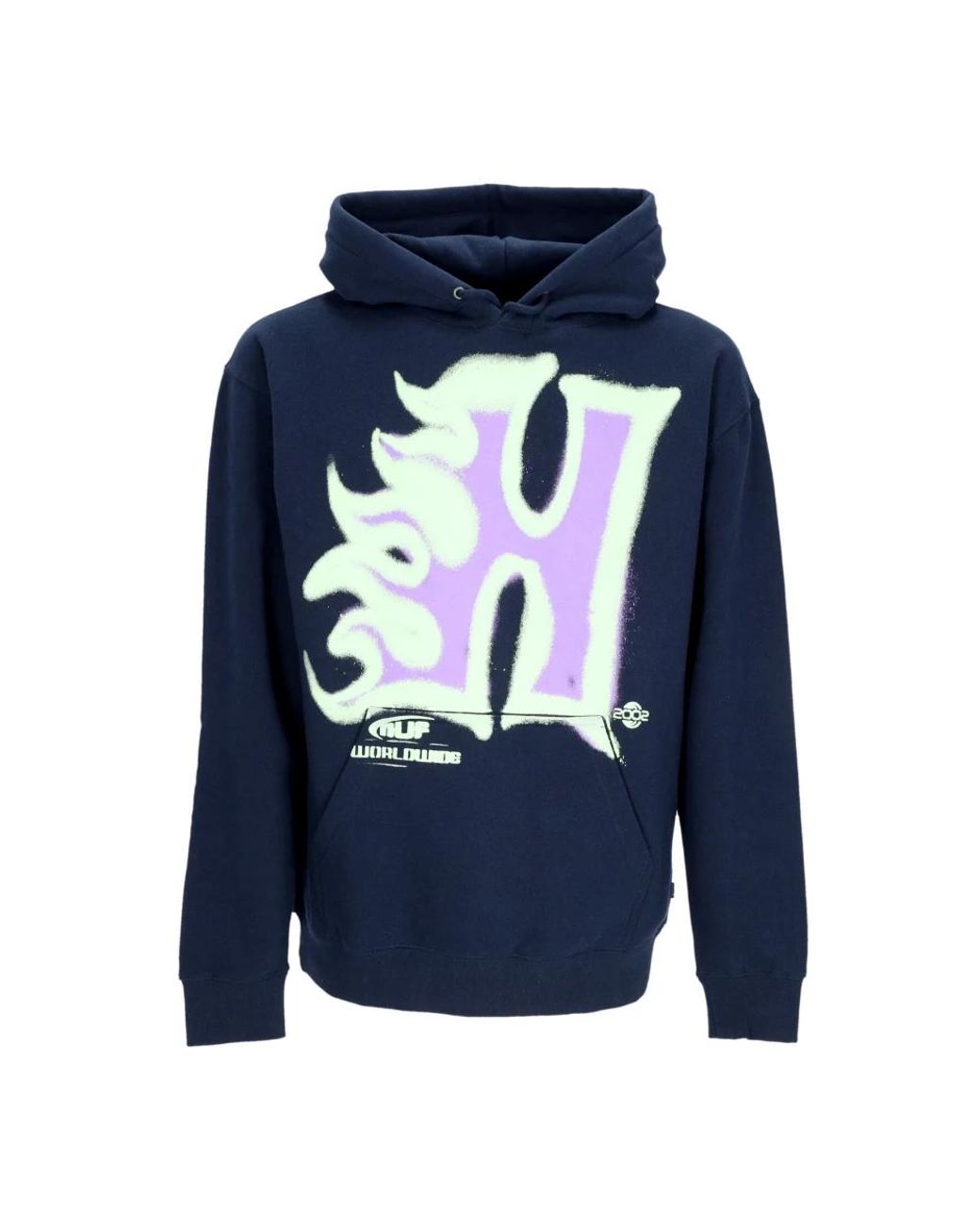 Huf Hoodies & Sweatvesten ,Blauw ,Katoen Heat Wave Pullover Hoodie in het Blue voor heren