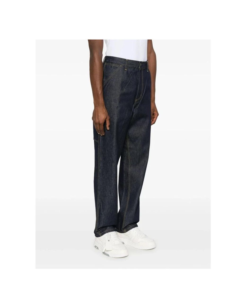 Carhartt Blue Straight Fit Jeans for men