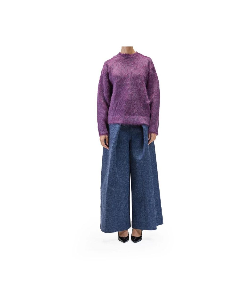 Sunnei Purple Round-Neck Knitwear for men