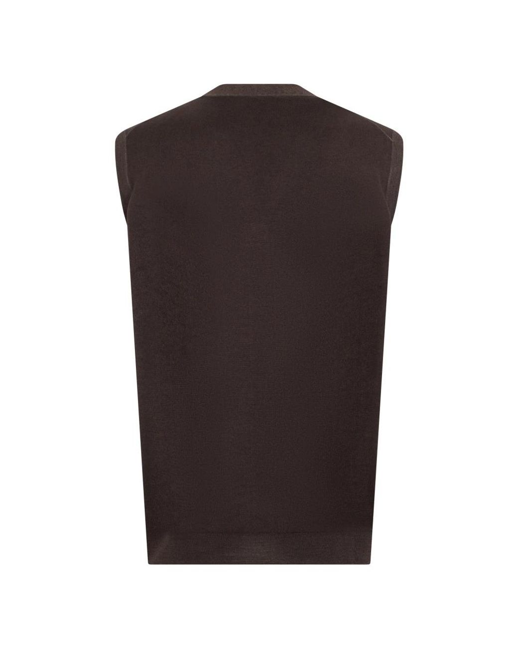 Fedeli Brown Sleeveless Jumpers for men