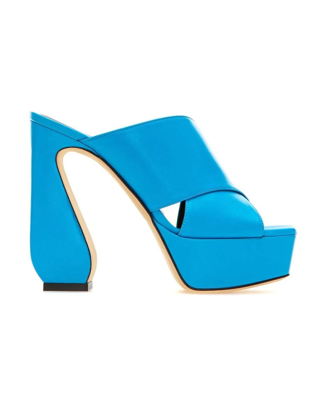 Sergio Rossi Blue Heeled Mules