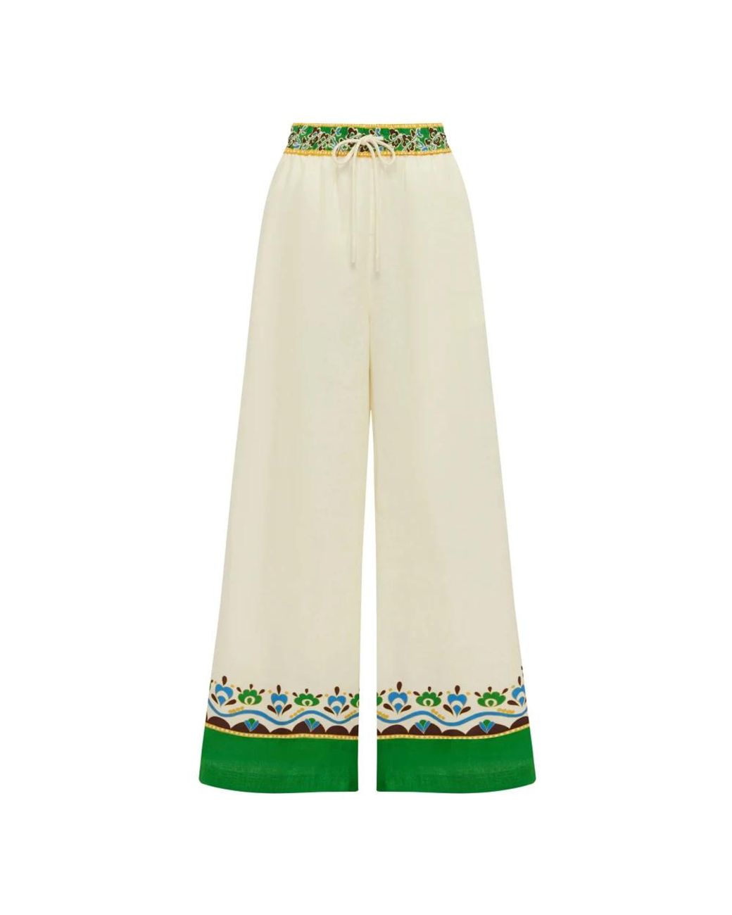 ALÉMAIS Green Wide Trousers