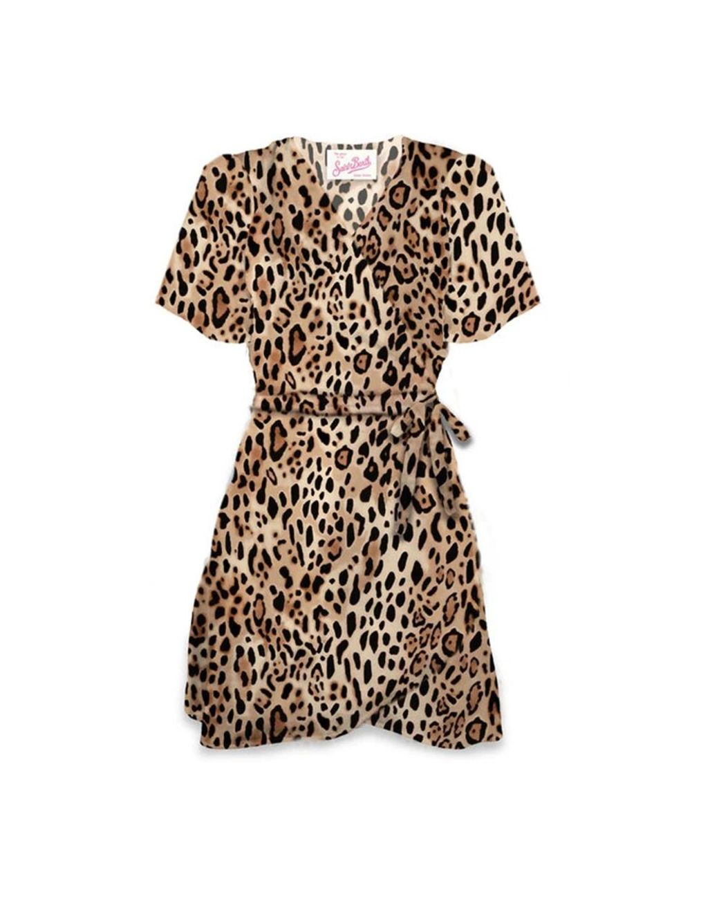 Mc2 Saint Barth Kleedjes ,Bruin ,Rayon Elegante Zomerjurk in het Natural