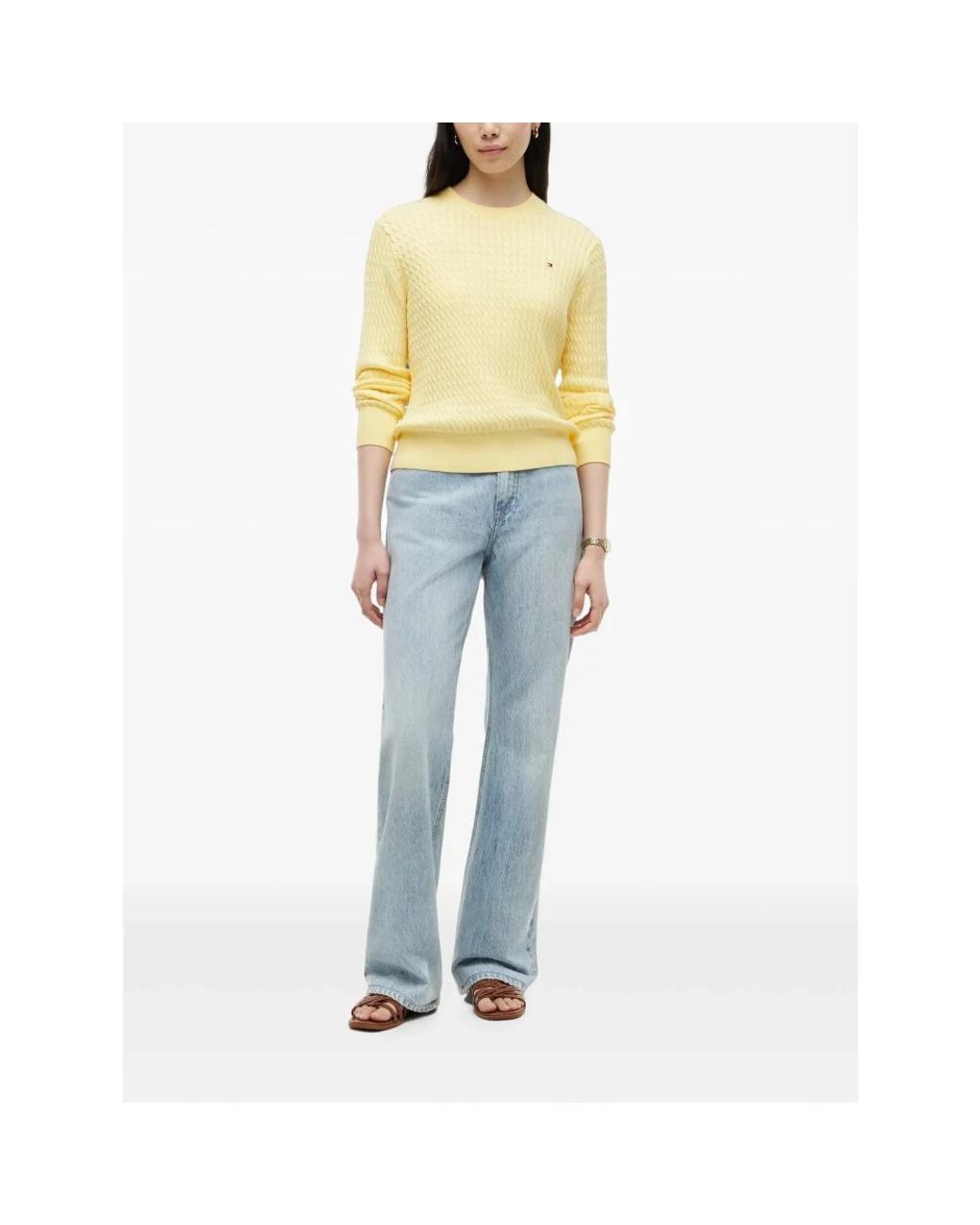 Tommy Hilfiger Yellow Round-Neck Knitwear