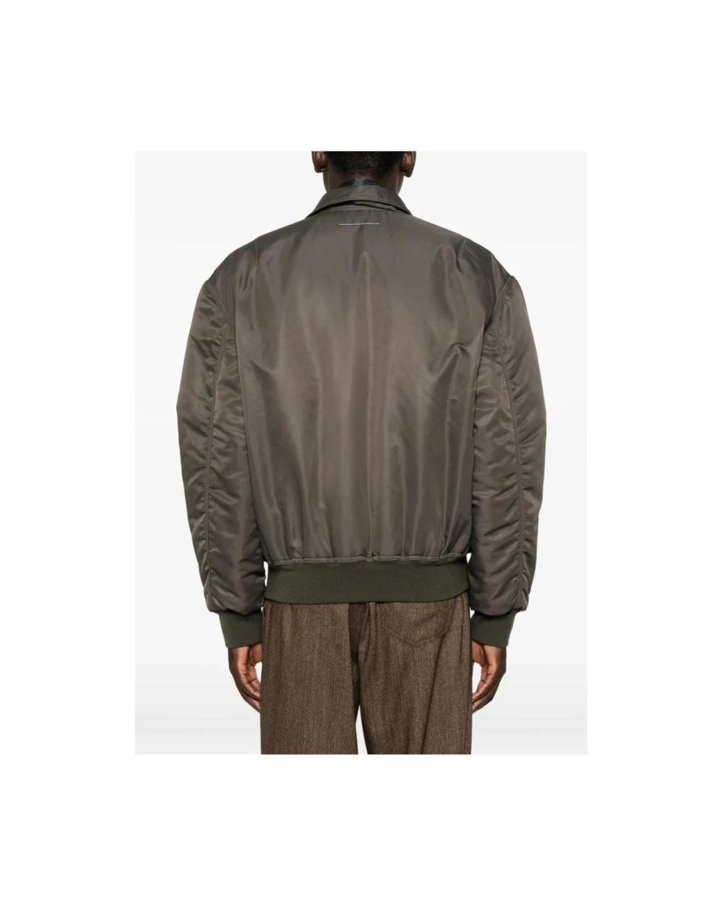MM6 by Maison Margiela Gray Bomber Jackets for men