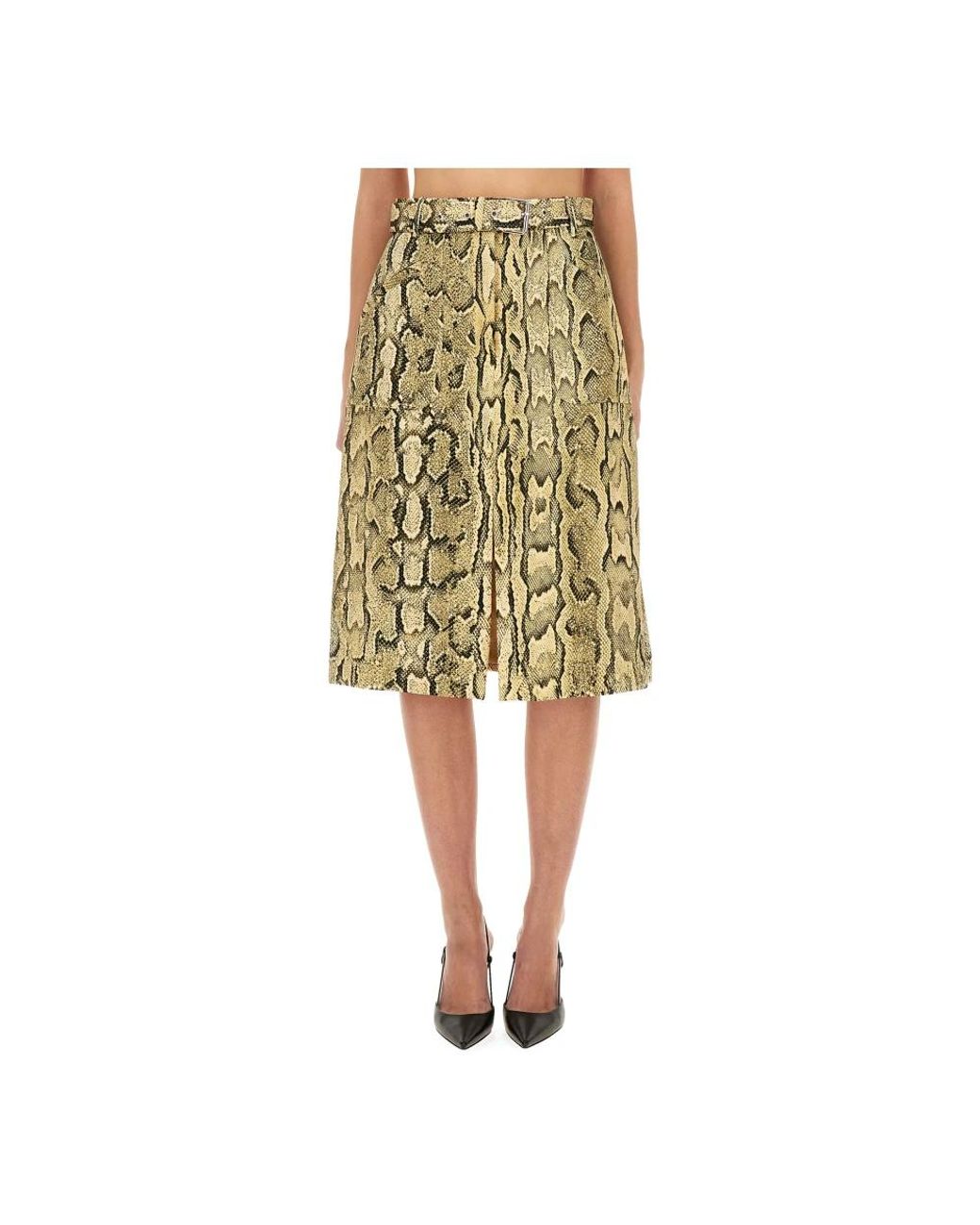 Midi Skirts Dries Van Noten de color Yellow