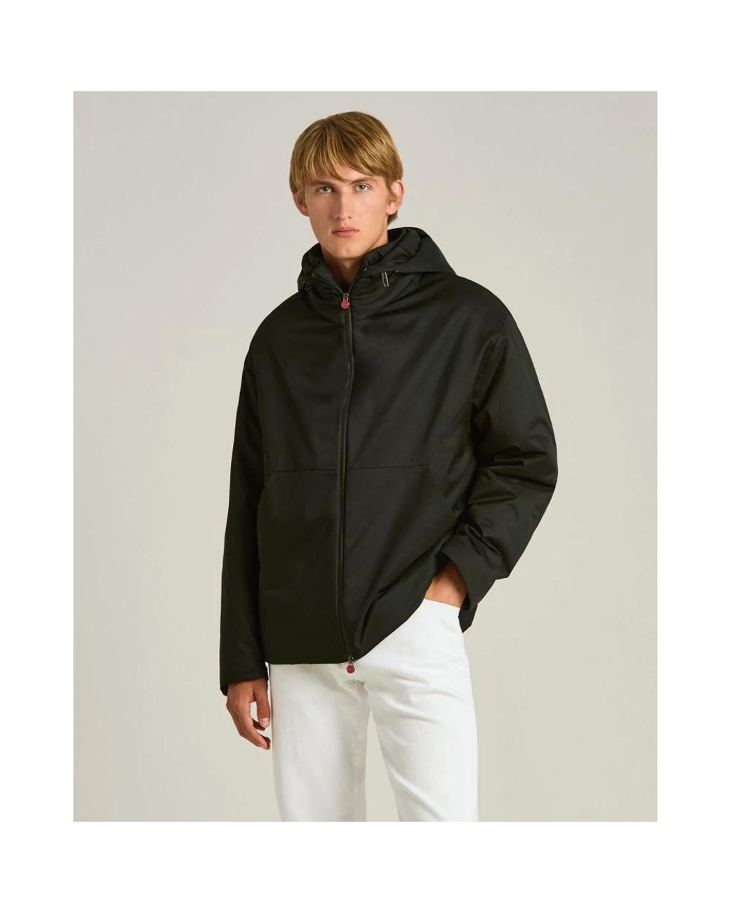 Kiton Jassen ,Zwart ,Hooded Technische Stof Jas in het Black voor heren