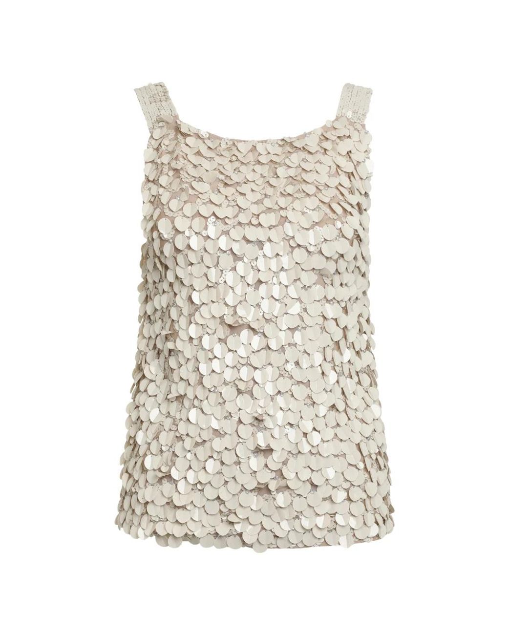 P.A.R.O.S.H. Tops ,Pailletten Sprankelende Sequin Top in het Natural